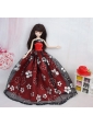 Black And Red Ball Gown Embroidery Quinceanera Doll Dress