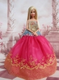 Elegant Ball Gown Organza Colorful Quinceanera Doll Dress