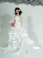 Elegant Wedding Dress For Quinceanera Doll With Ruffled Layers And Brush Train