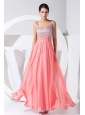 Beading Decorate Bodice Straps Ankle-length Straps 2013 Prom Dress Watermelon Red
