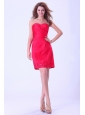 Coral Red Prom / Cocktail Dress Sweetheart Mini-length For Club