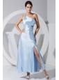 High Slit Beading Decorate Bodice One Shoulder Ankle-length Prom Dress For 2013