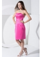 Hot Pink Knee-length Prom Dress For 2013 Strapless