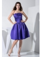 Simple Purple Prom / Cocktail Dress For 2013 Knee-length A-line Strapless