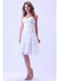 Sweetheart Short Prom Dress With Ruched and Hand Made Flower Knee-length