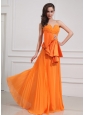 Beading Chiffon Sweetheart Floor-length Empire Orange Prom Dress