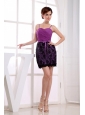 Column Mini-length Lace Straps Prom Dress Fuchsia