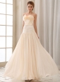 Sweetheart For Beautiful Prom Dress With Beading and Champagne
