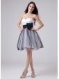 2013 Prom Dress White and Black Sweetheart With Sash and Ruch