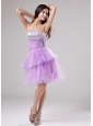 Lovely Lavender Strapless Prom Dress With Beading and Ruch With Organza In 2013