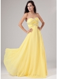 Sweetheart Chiffon Beading Floor-length Prom Dress Empire Yellow