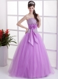 Sweet Lavender Sweetheart Prom Dress Hand Made Flower and Beaded Decorate Bust  In 2013