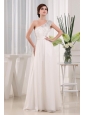 Pretty White One Shoulder Beading Prom Celebrity Dress In 2013