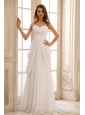 Column Beach Wedding Dress Sweetheart With Appliques and Ruch Chiffon In 2013