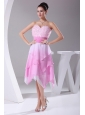 Hand Made Flowers Ombre Fabric Asymmetrical Sweetheart 2013 Prom Dress