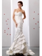 Mermaid Sweetheart Ruch and Appliques 2013 Weding Dress With Taffeta