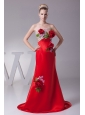 Hand Made Flowers and Appliques For 2013 Custom Made Prom Dress