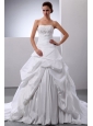 New Arrival Princess Appliques and Pick-ups Wedding Dress With Taffeta In 2013