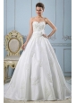 Princess Sweetheart Custom Made Wedding Dress With Appliques and Sash In 2013