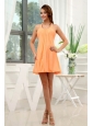 Halter Orange Mini-length Dama Dress