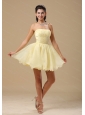 Light Yellow Short Beading and Ruch Dama Dresses 2013