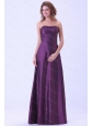 Purple Strapless Floor-length Discount Dama Dress