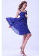 Straps Royal Blue Chiffon Dama Dress On Sale
