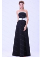 Black Long A-line Satin 2013 Dama Dresses
