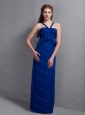 Blue V-neck Chiffon 2013 Discount Dama Dress