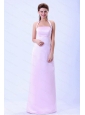 Halter Column Baby Pink Satin Dama Dresses 2013