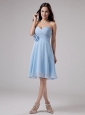 Light Blue Ruching Chiffon Sweetheart Dama Dress 2013