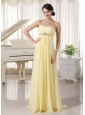 Long Light Yellow Chiffon Dama Dress For Summer