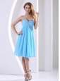 Short Aqua Blue Sweetheart Beaded 2013 Dama Dresses for Quinceanera