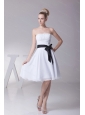 Strapless Chiffon White Short 2013 Dama Dresses