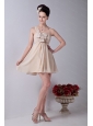 2013 Ruch One Shoulder Mini-length Chiffon Dama Dress