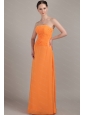 Beading  Modest Column Floor-length Orange Dama Dress