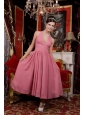 Cheap Light Pink A-line Halter Chiffon Beading Dama Dress