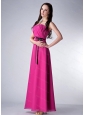 Fuchsia Sash Strapless Chiffon Dama Dress 2013 On Sale