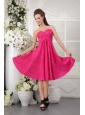 Hot Pink Strapless Taffeta Dama Dresses for Quinceanera