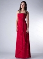 Red Strapless Floor-length Discount Dama Dress On Sale