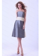 Short Grey Sash Taffeta Strapless Dama Dresses On Sale