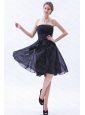 Simple Bow Black A-line Chiffon Dama Dress for 2013