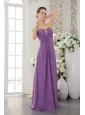 Sweetheart Lavender Chiffon Beaded Dama Dresses for Quinceanera