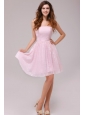 Baby Pink Strapless Knee-length Empire Prom Dress for Cocktail Party