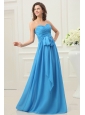 Sweetheart Empire Chiffon Ruche and Bowknot Prom Dress in Teal