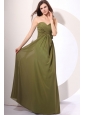 Chiffon Empire Sweetheart Floor-length Olive Green Prom Dress with Ruches