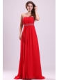 Sexy Sweetheart Empire Beading Chiffon Red 2014 Prom Dress with Backless