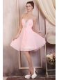 Baby Pink Empire Sweetheart Short Prom Dress with Beading