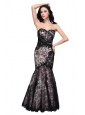 Mermaid Black Sweetheart Lace Floor-length Prom Dress