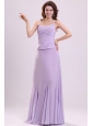 Column Straps Ruching Chiffon Floor length Lavender Prom Dress